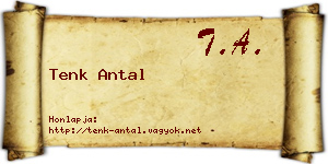 Tenk Antal névjegykártya